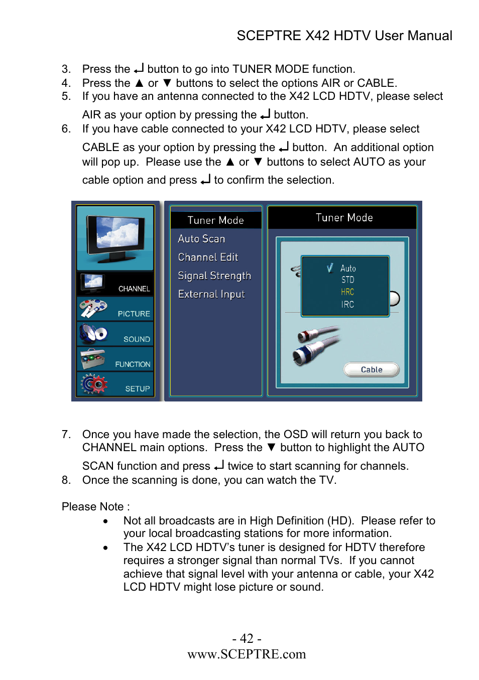 Sceptre Technologies X42 User Manual | Page 42 / 119