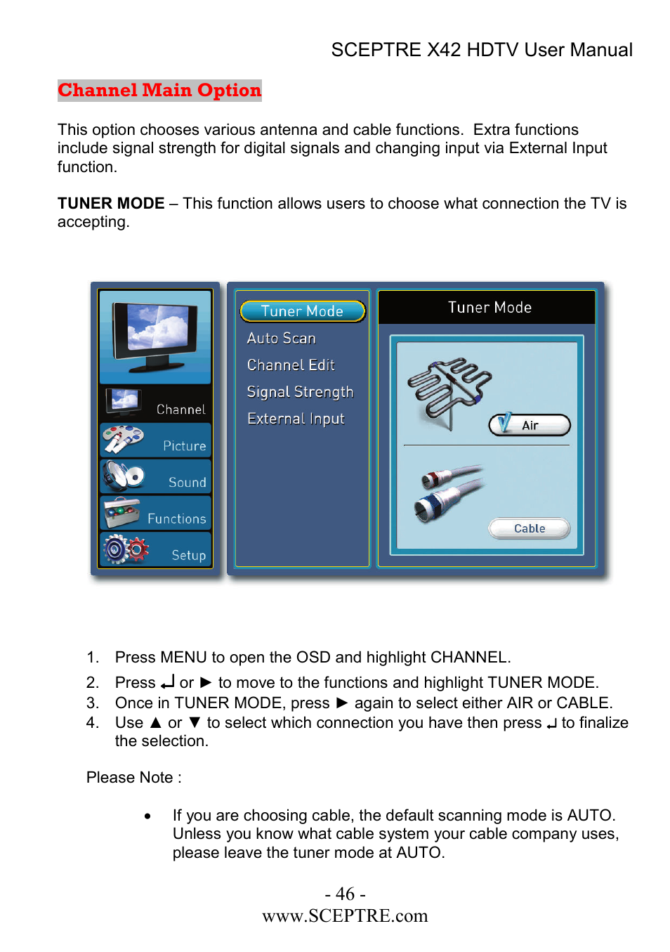 Sceptre Technologies X42 User Manual | Page 46 / 119