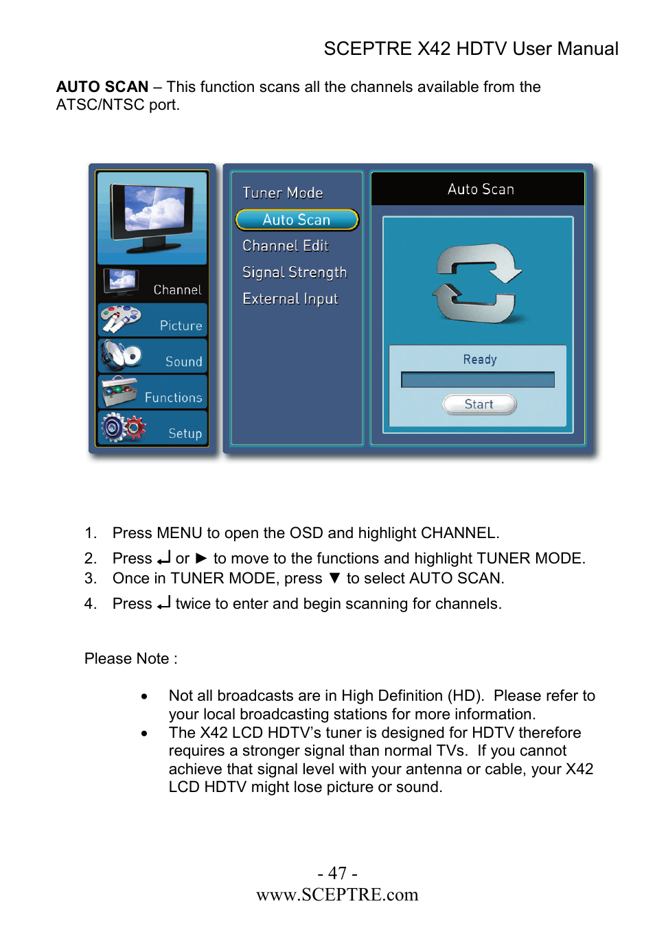Sceptre Technologies X42 User Manual | Page 47 / 119
