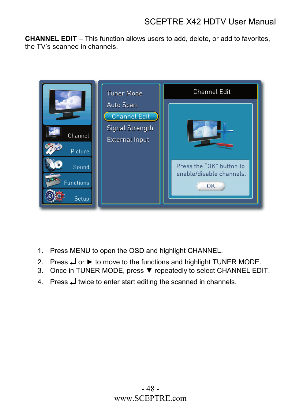 Sceptre Technologies X42 User Manual | Page 48 / 119
