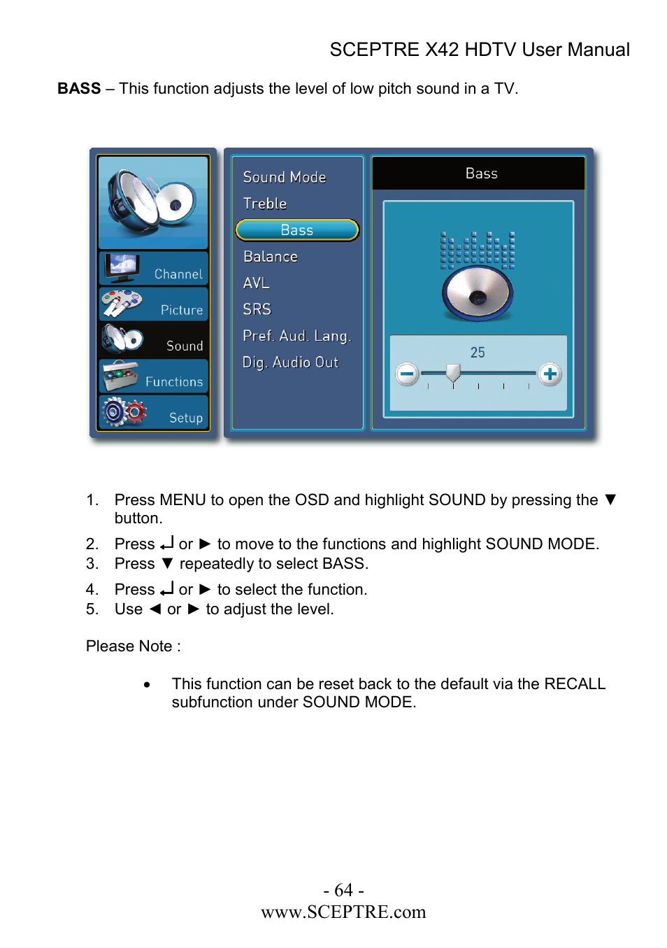 Sceptre Technologies X42 User Manual | Page 64 / 119