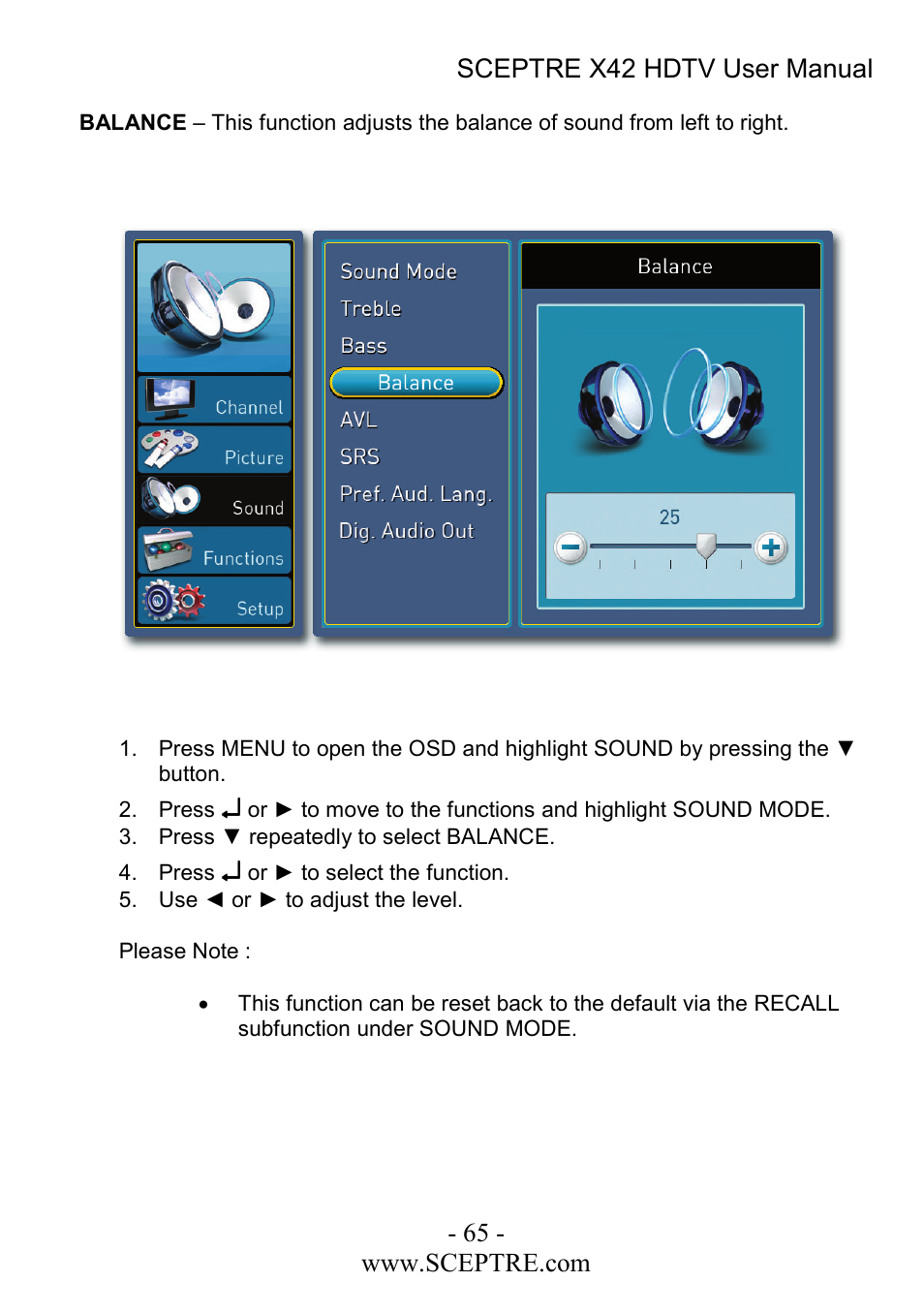 Sceptre Technologies X42 User Manual | Page 65 / 119