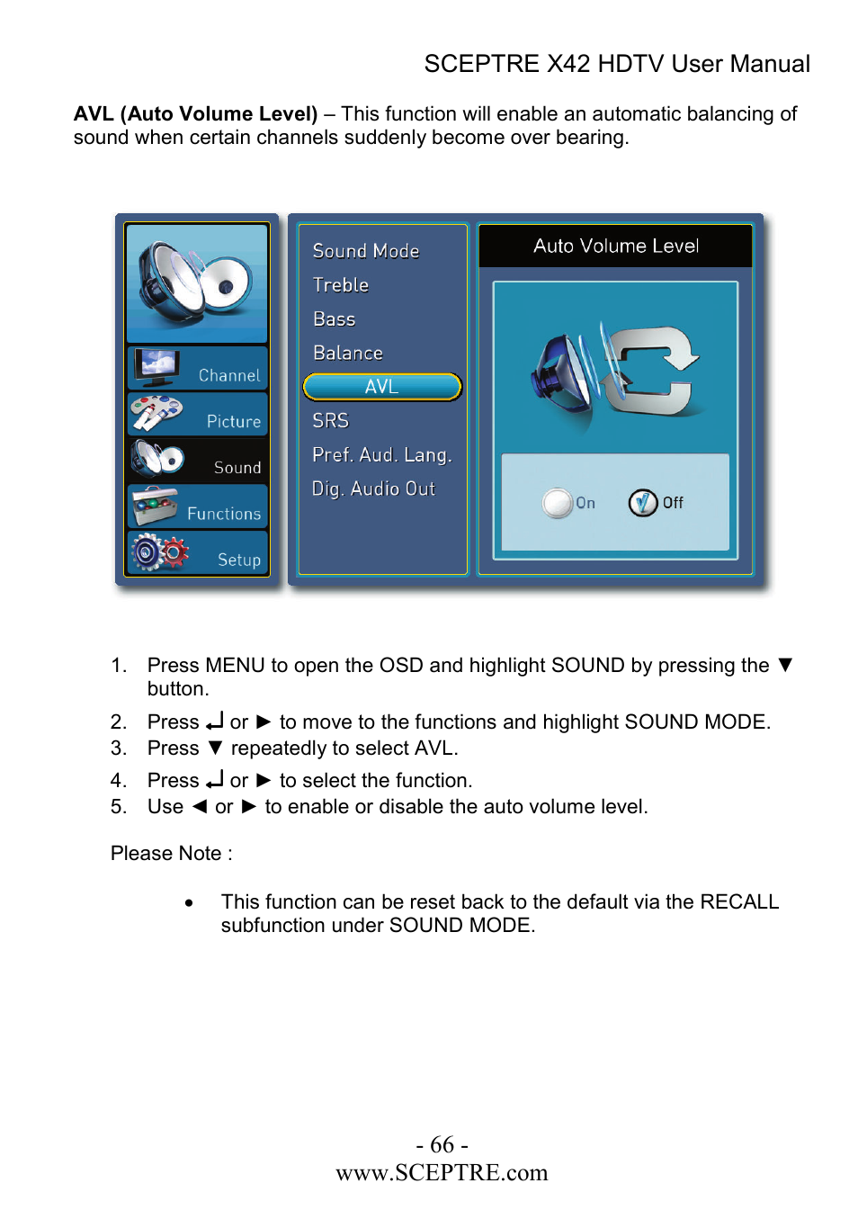 Sceptre Technologies X42 User Manual | Page 66 / 119