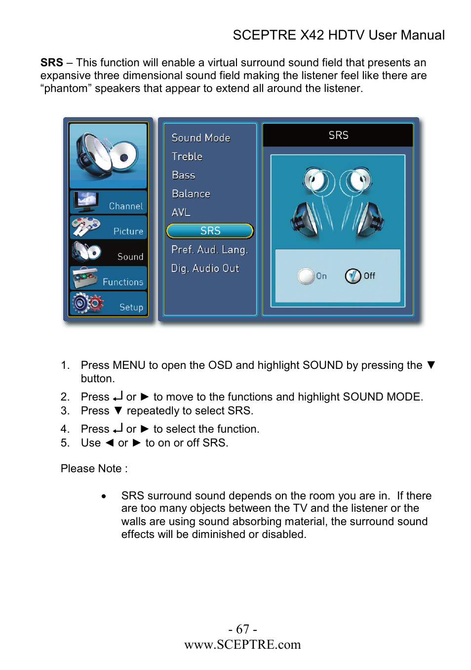Sceptre Technologies X42 User Manual | Page 67 / 119