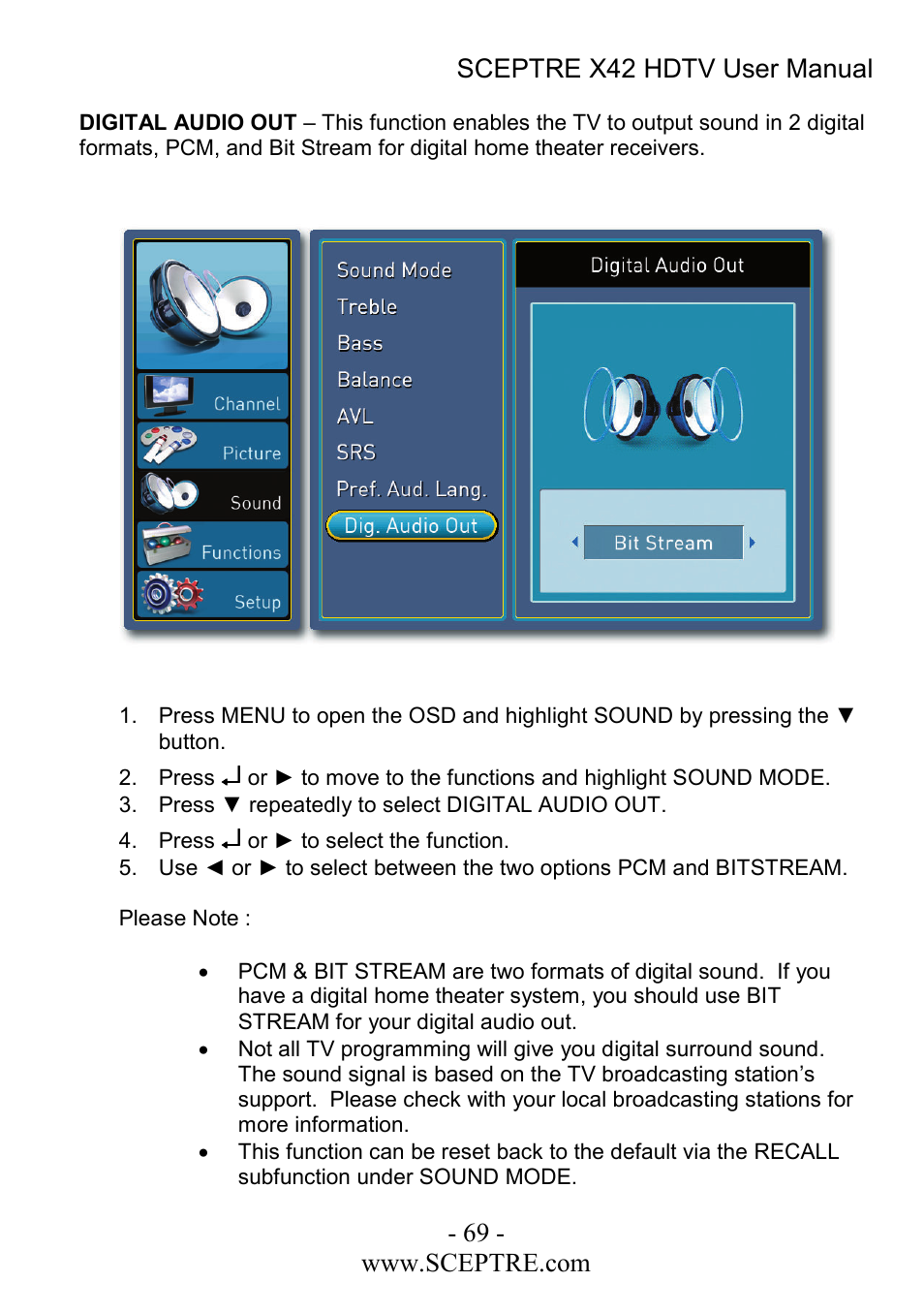 Sceptre Technologies X42 User Manual | Page 69 / 119