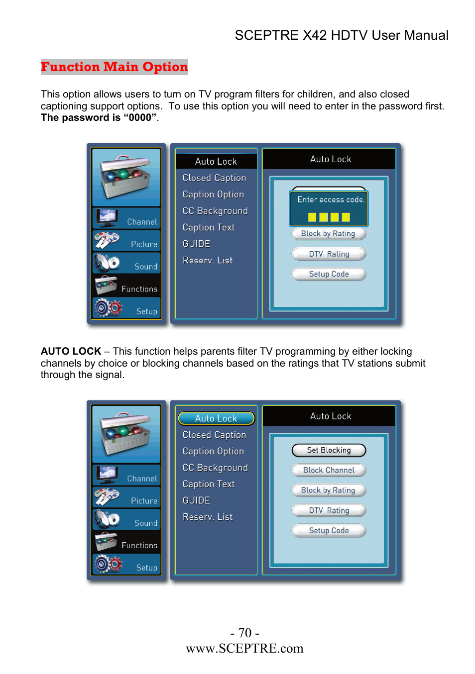 Sceptre Technologies X42 User Manual | Page 70 / 119