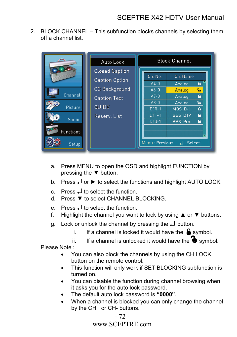 Sceptre Technologies X42 User Manual | Page 72 / 119