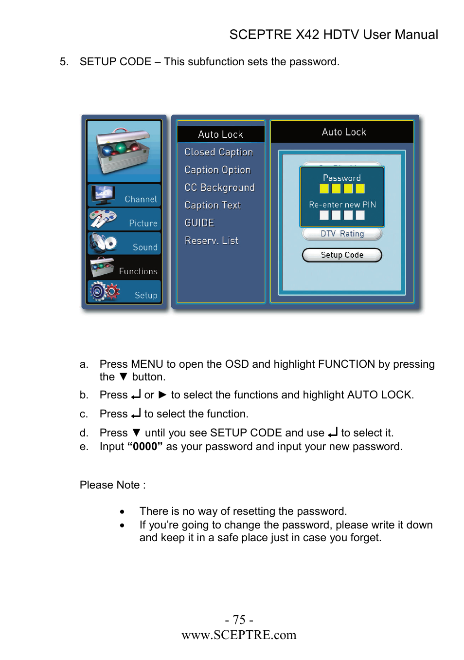 Sceptre Technologies X42 User Manual | Page 75 / 119