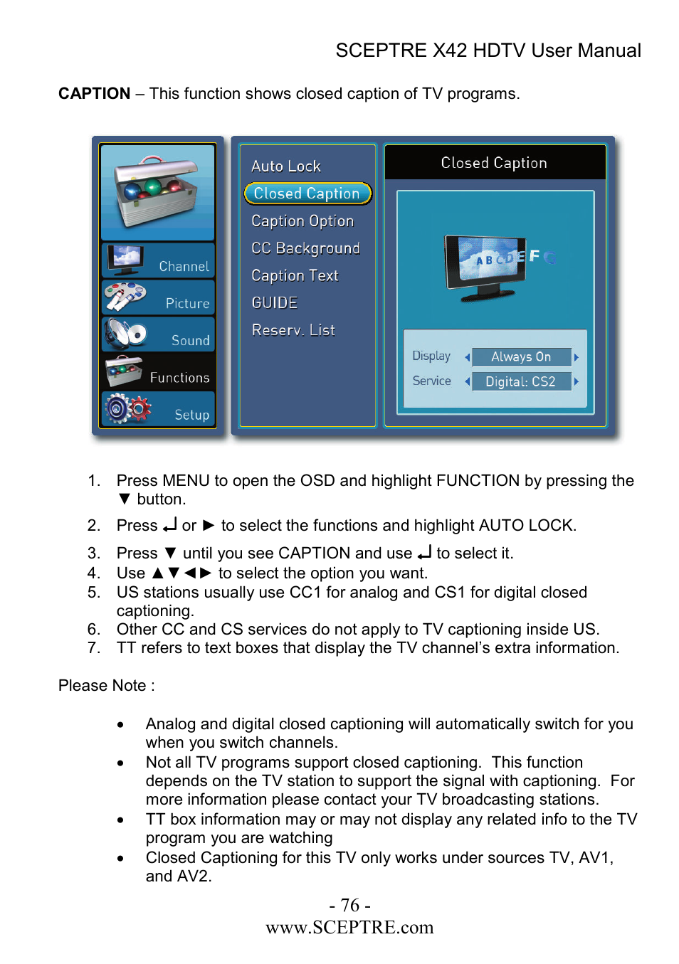 Sceptre Technologies X42 User Manual | Page 76 / 119