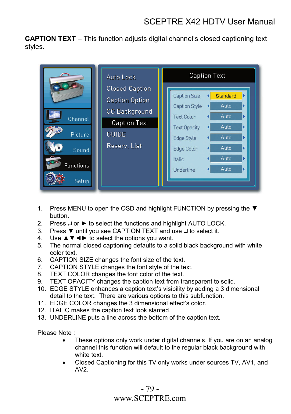 Sceptre Technologies X42 User Manual | Page 79 / 119