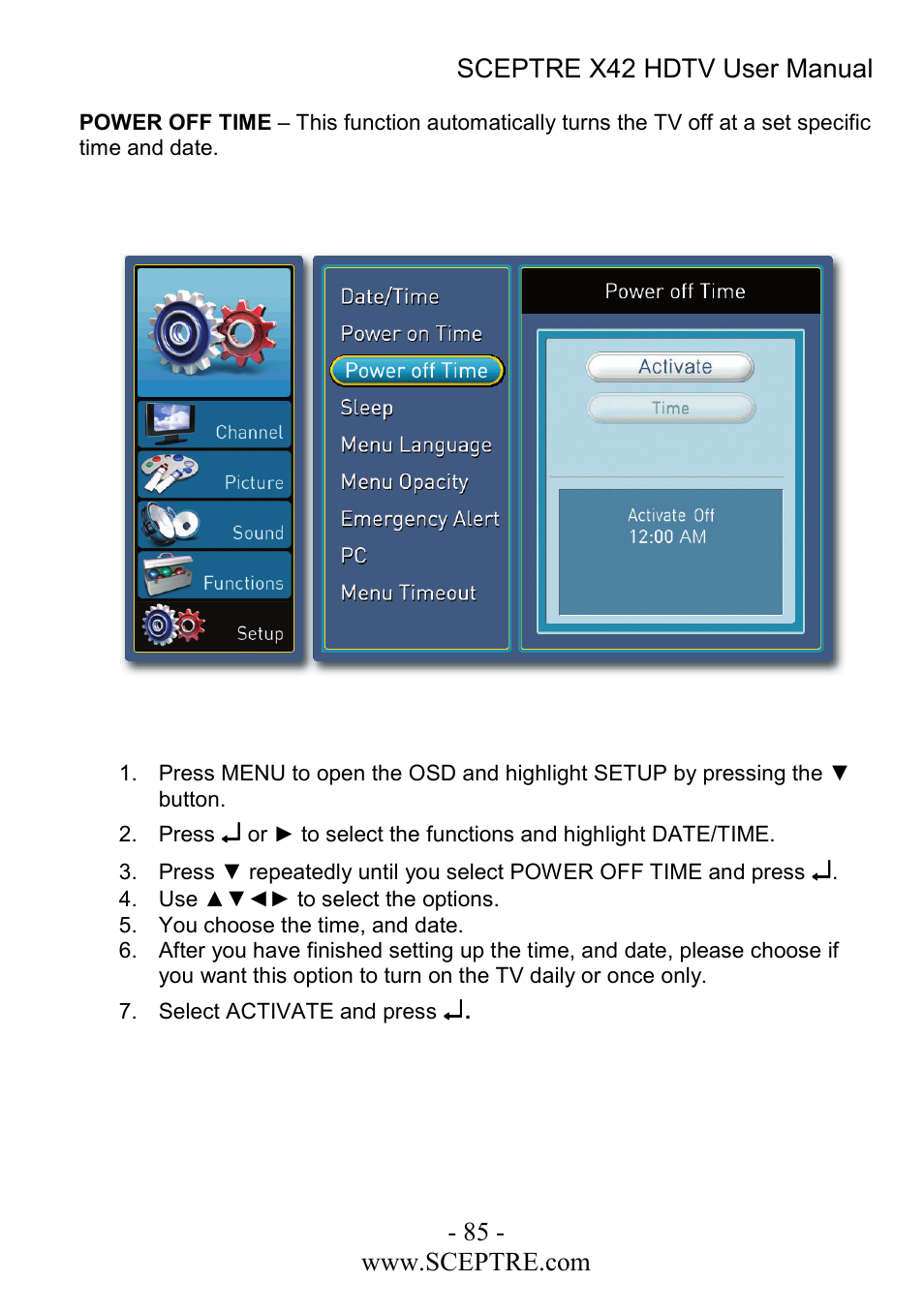 Sceptre Technologies X42 User Manual | Page 85 / 119
