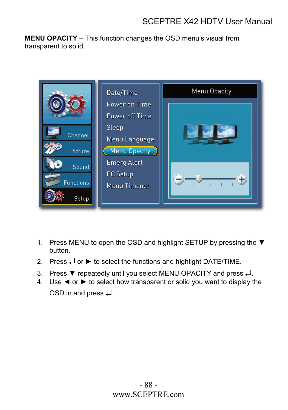 Sceptre Technologies X42 User Manual | Page 88 / 119