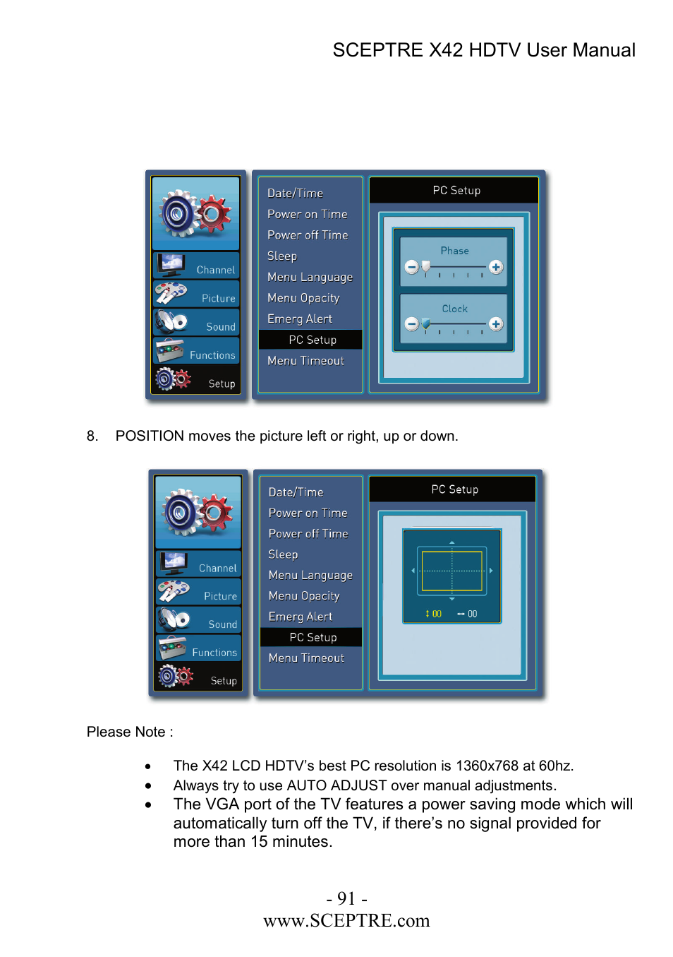 Sceptre Technologies X42 User Manual | Page 91 / 119