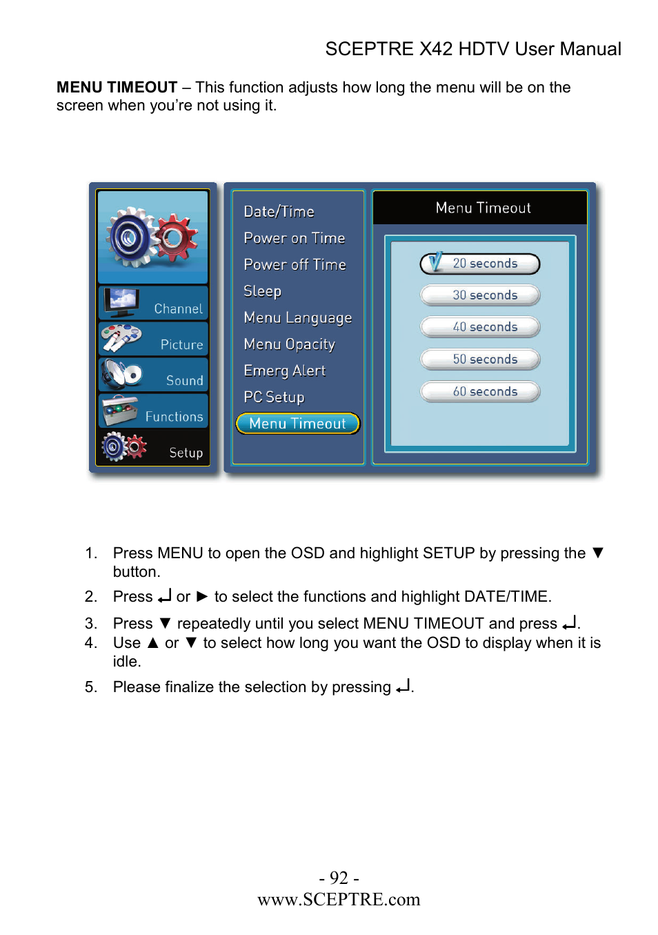 Sceptre Technologies X42 User Manual | Page 92 / 119