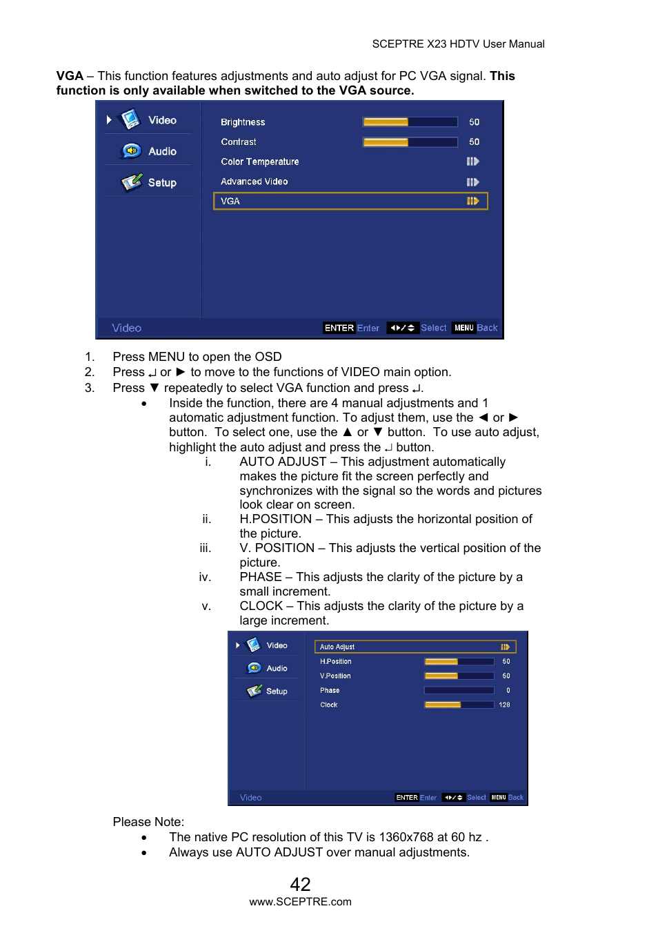 Sceptre X23PV-KOMODO User Manual | Page 42 / 79