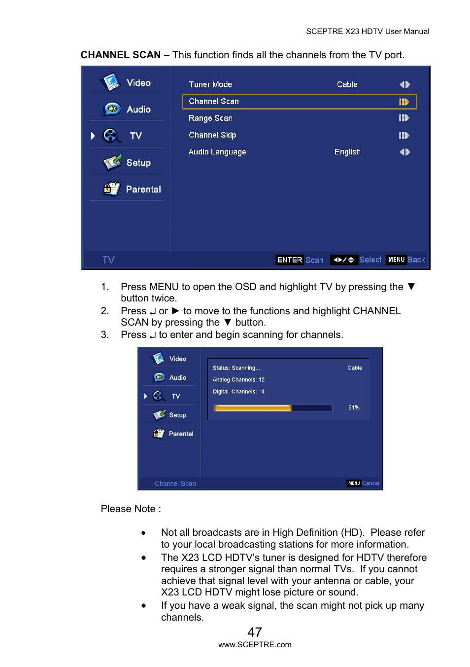 Sceptre X23PV-KOMODO User Manual | Page 47 / 79