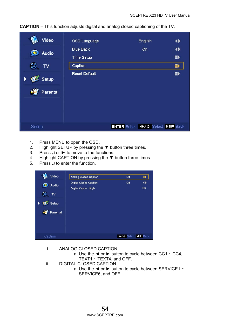 Sceptre X23PV-KOMODO User Manual | Page 54 / 79