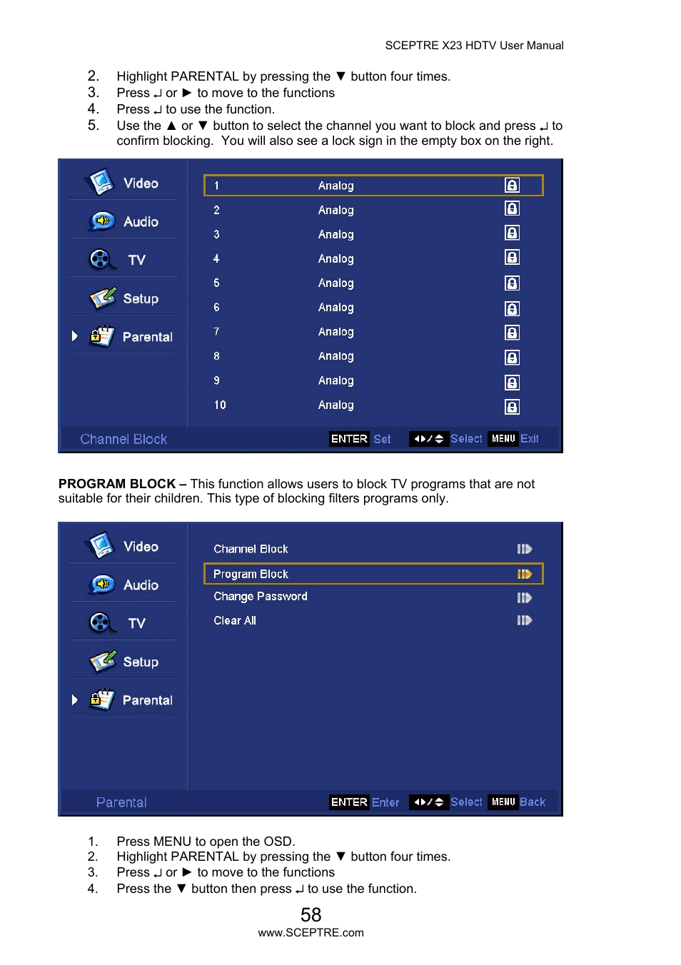 Sceptre X23PV-KOMODO User Manual | Page 58 / 79