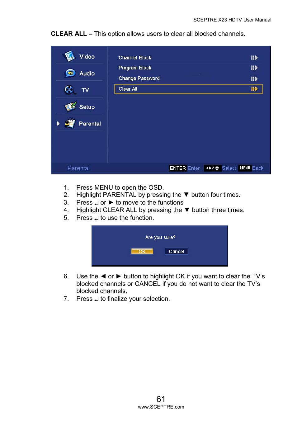 Sceptre X23PV-KOMODO User Manual | Page 61 / 79