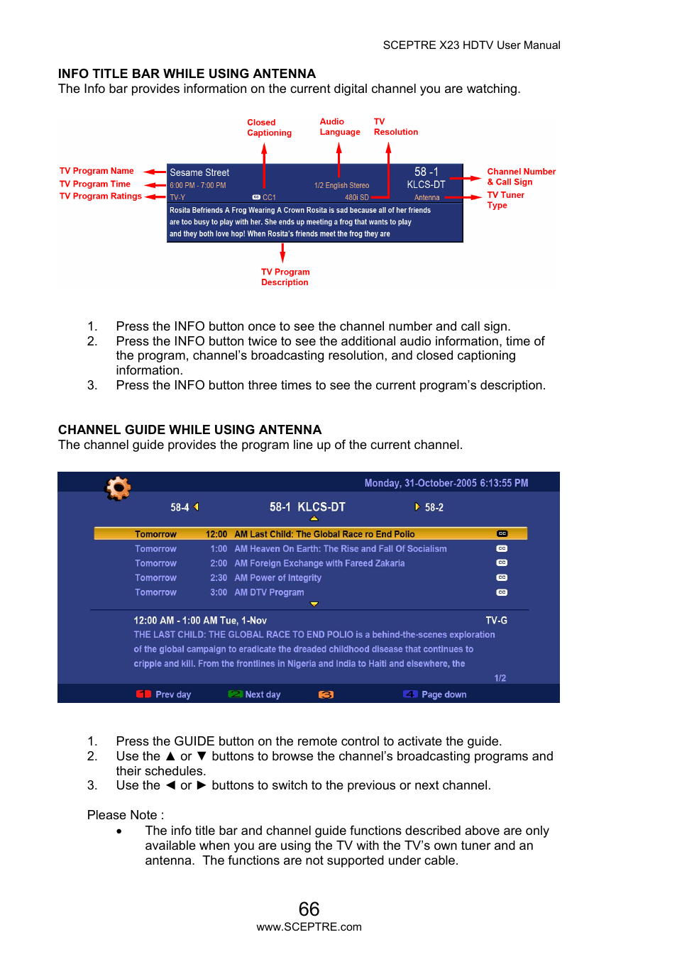 Sceptre X23PV-KOMODO User Manual | Page 66 / 79