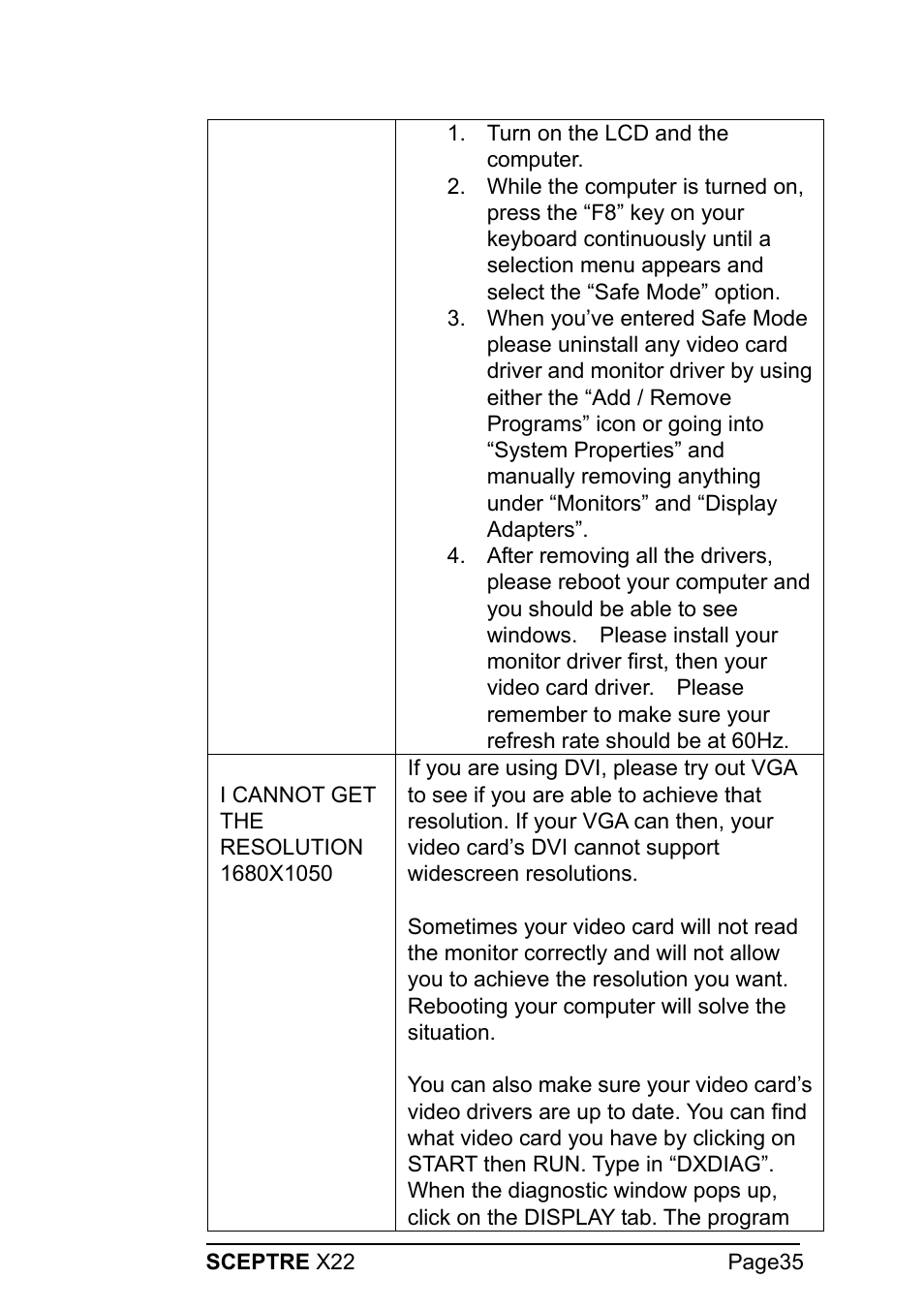 Sceptre Technologies X22 User Manual | Page 35 / 44