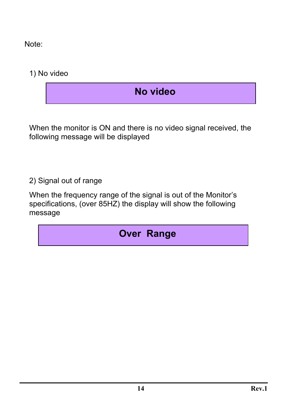 No video over range | Sceptre Technologies LCD Monitor X9S-NagaV User Manual | Page 18 / 23