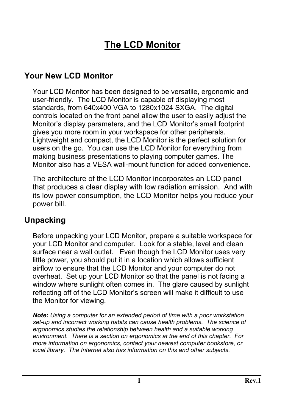 The lcd monitor | Sceptre Technologies LCD Monitor X9S-NagaV User Manual | Page 5 / 23