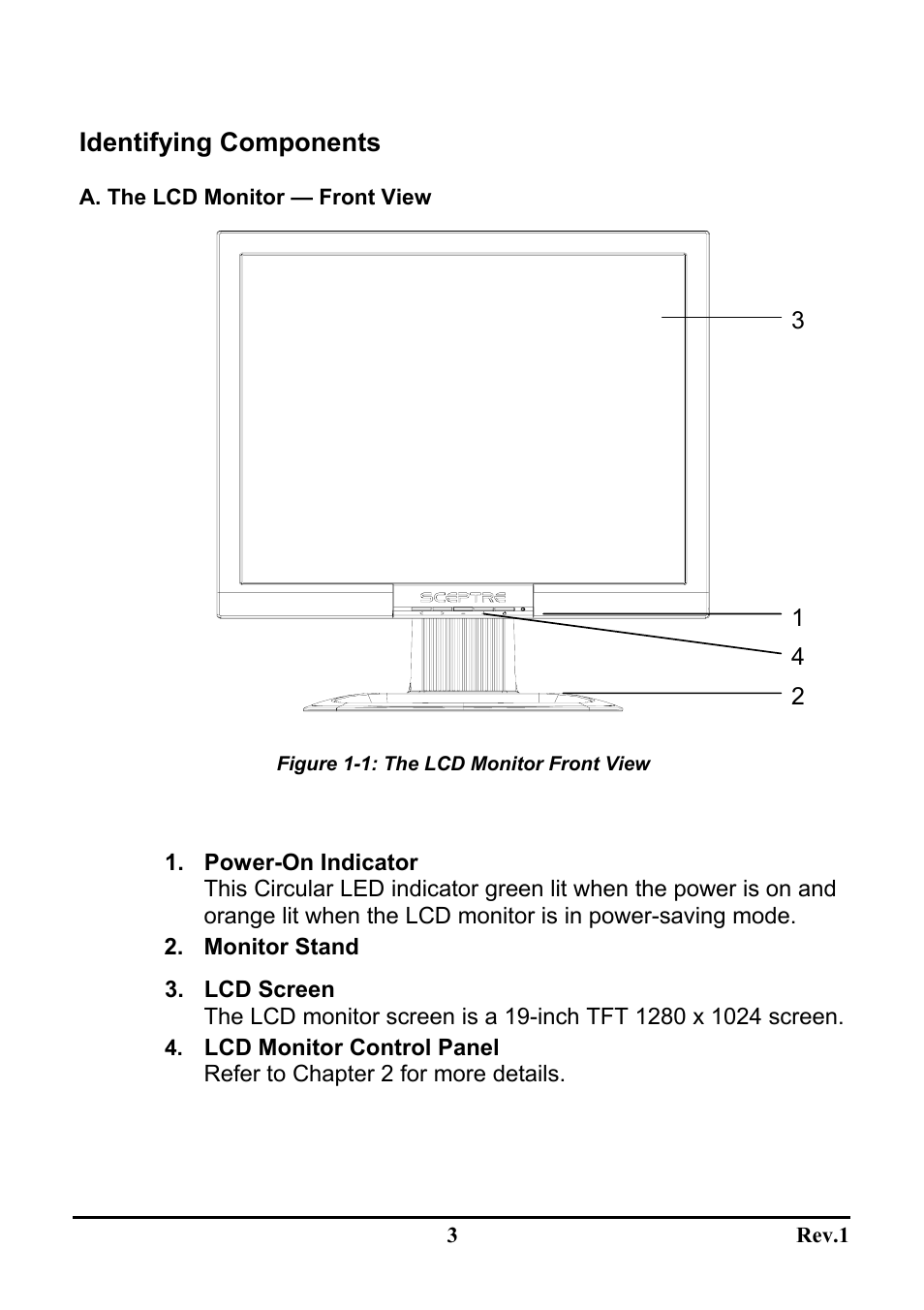 Identifying components | Sceptre Technologies LCD Monitor X9S-NagaV User Manual | Page 7 / 23