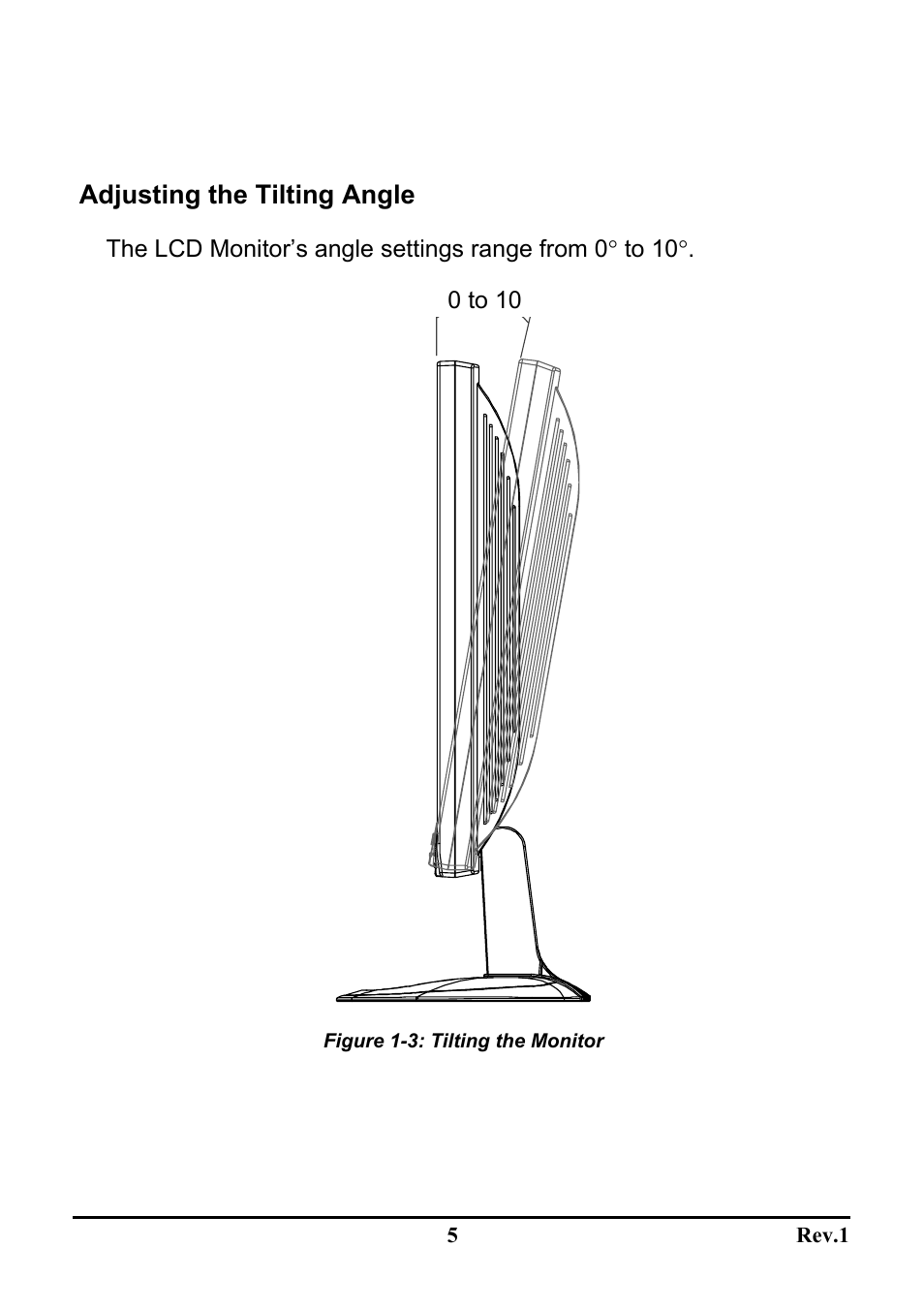 Adjusting the tilting angle | Sceptre Technologies LCD Monitor X9S-NagaV User Manual | Page 9 / 23