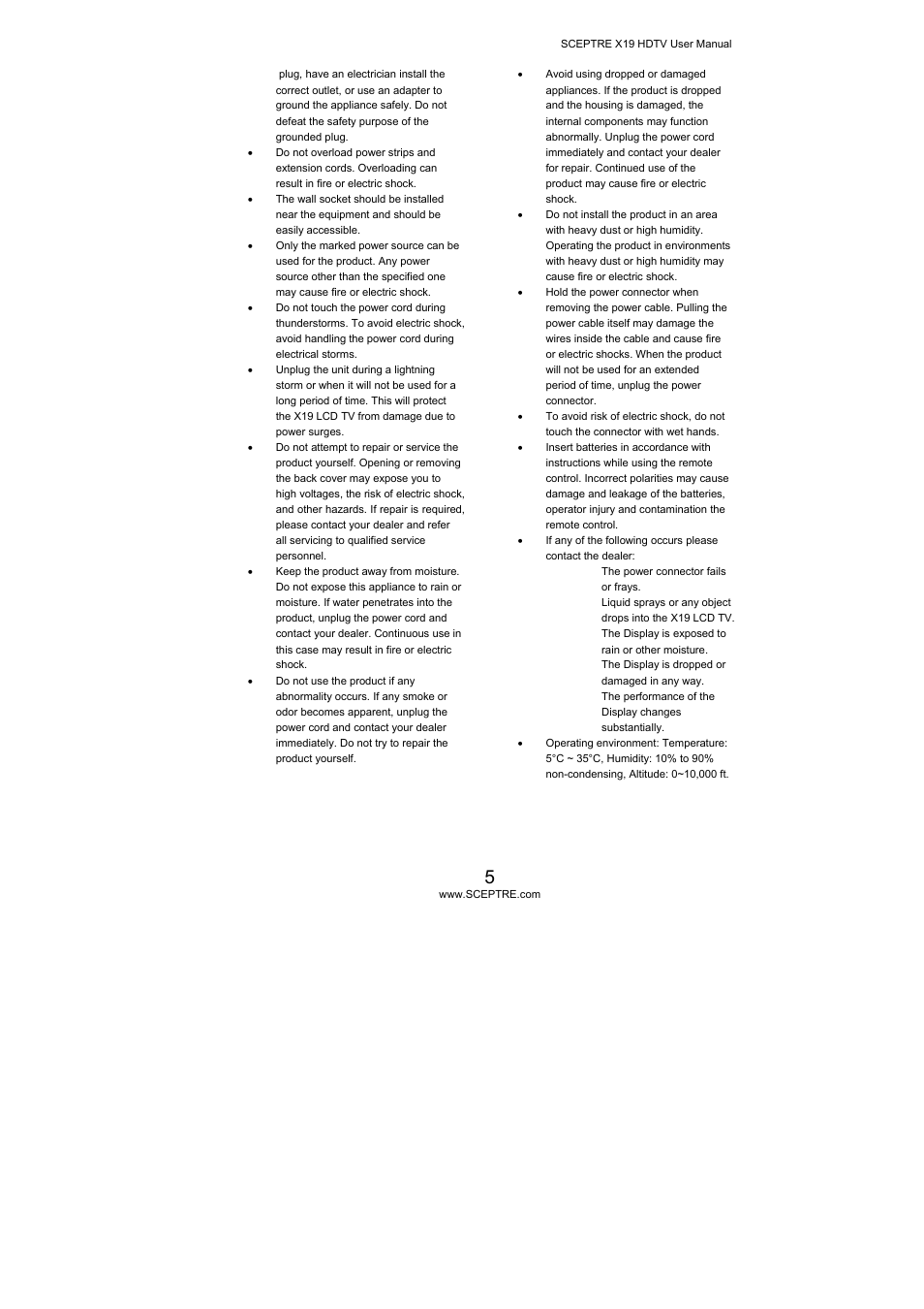 Sceptre Technologies X19 User Manual | Page 5 / 43
