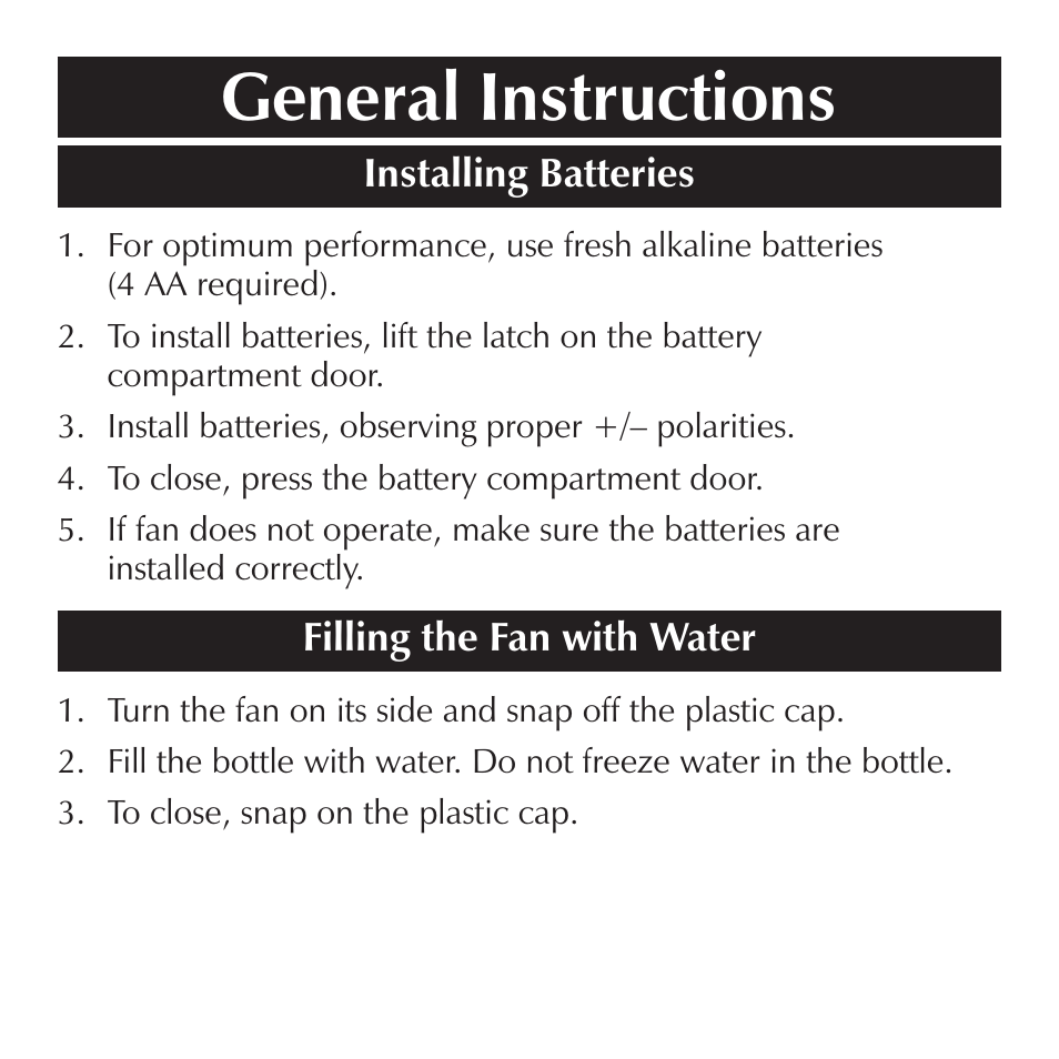 General instructions | Sharper Image OC910 User Manual | Page 5 / 8