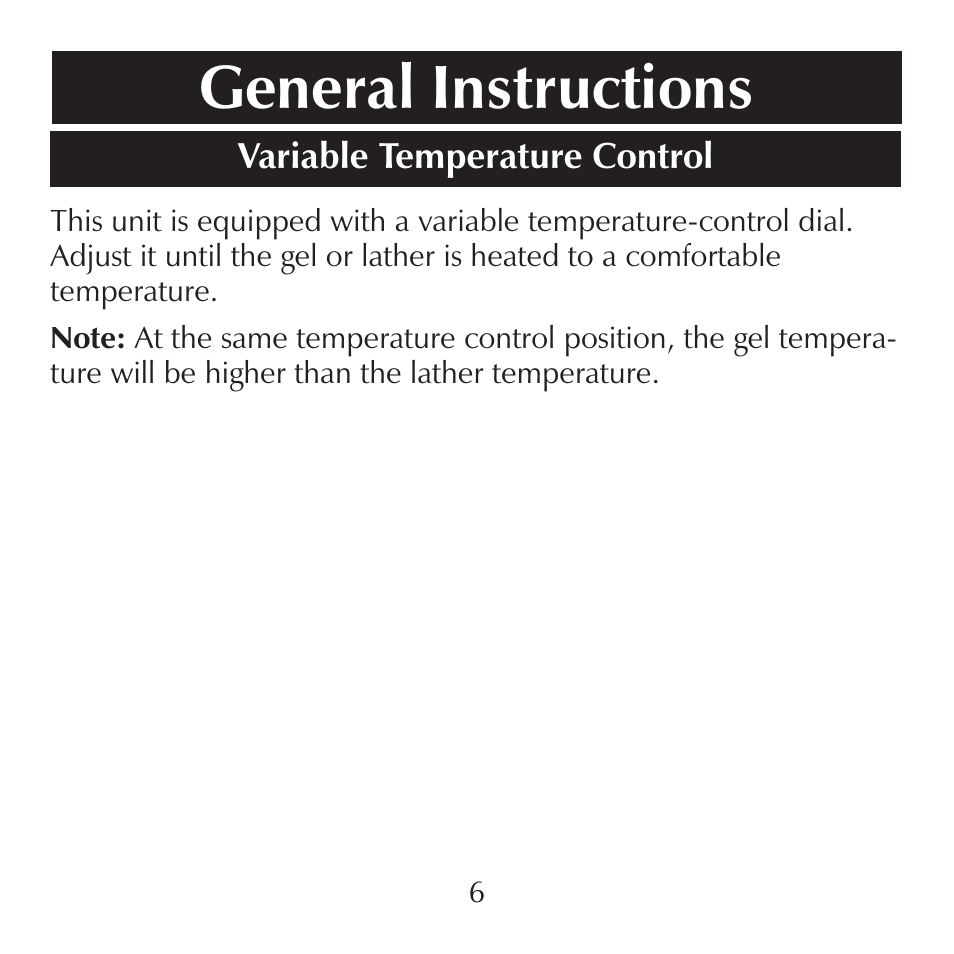 General instructions | Sharper Image CA900 User Manual | Page 6 / 16