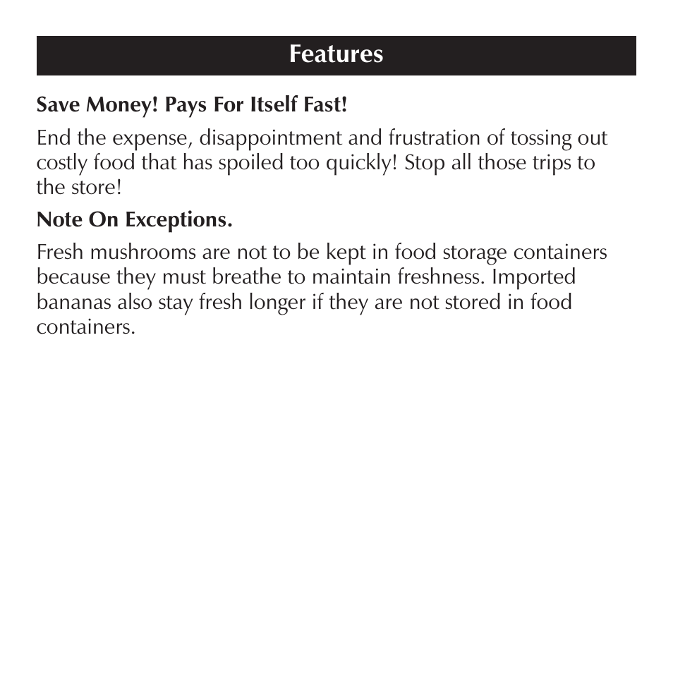 Features | Sharper Image ZN020 User Manual | Page 6 / 8