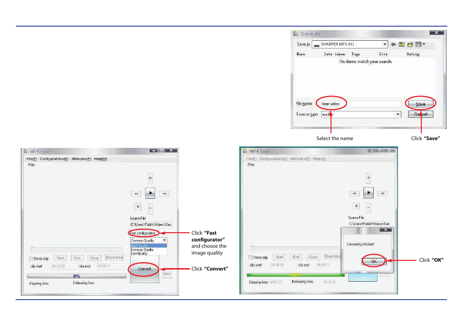 Converting videos | Sharper Image SMP516-2 User Manual | Page 17 / 27