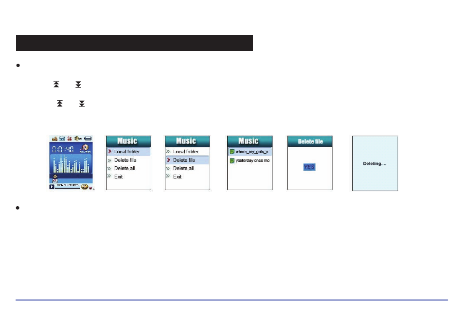 Delete files | Sharper Image SMP516-2 User Manual | Page 22 / 27