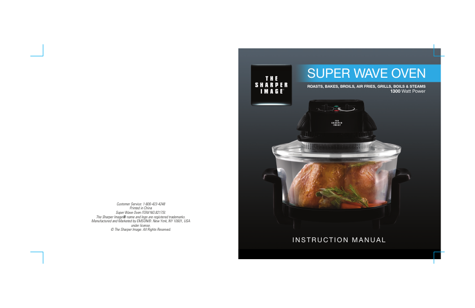 Sharper Image Super Wave Oven 8217SI User Manual | 8 pages