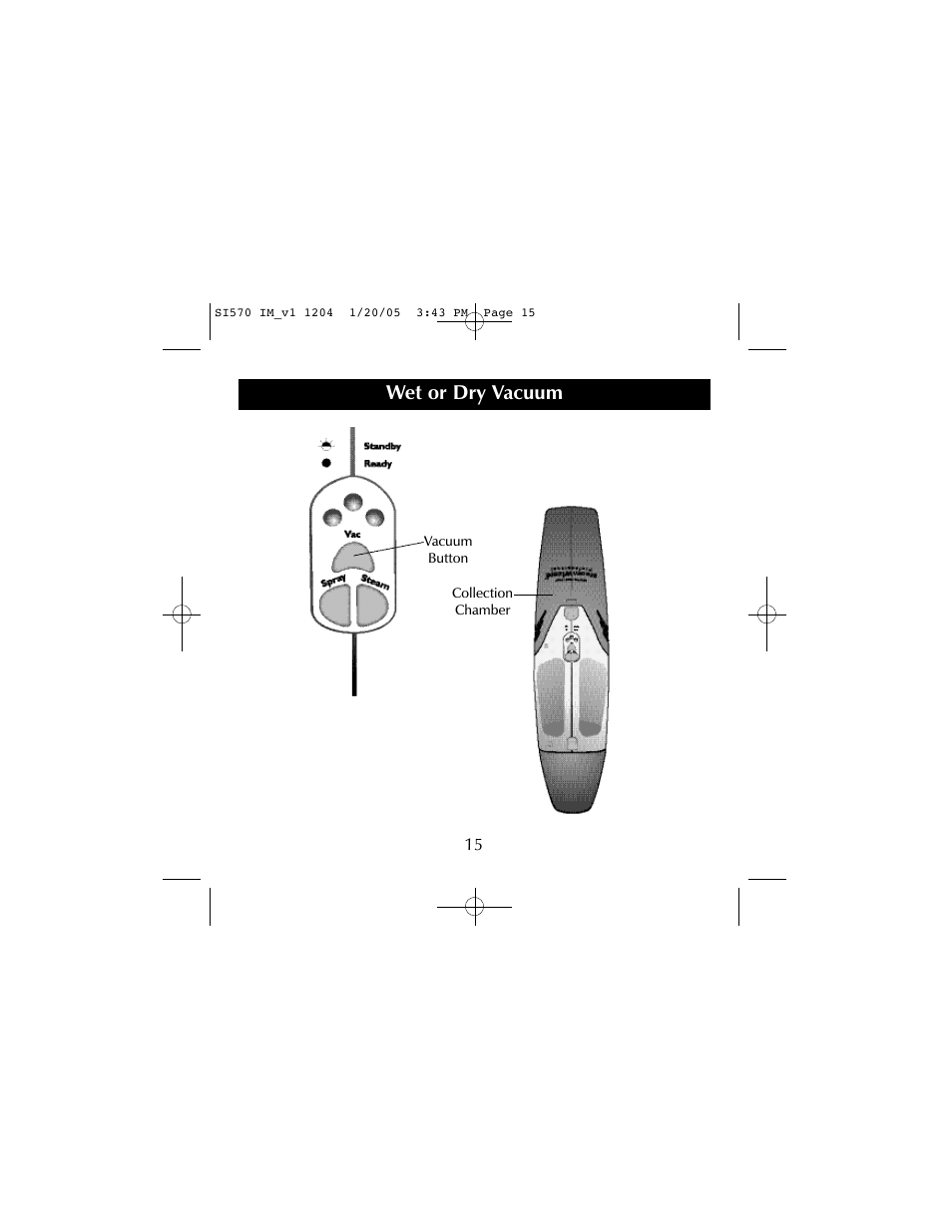 Wet or dry vacuum | Sharper Image S1570 User Manual | Page 15 / 24