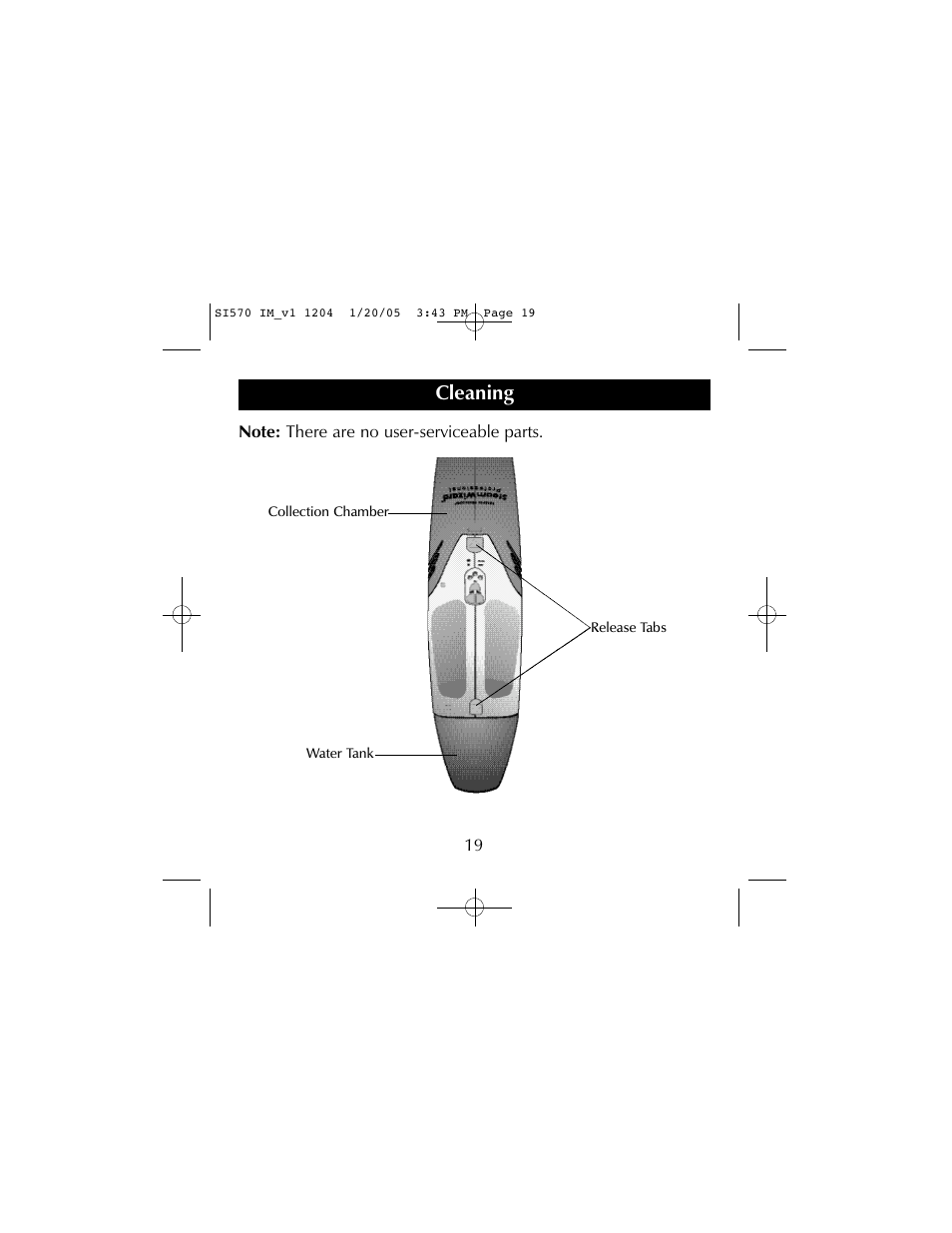 Cleaning | Sharper Image S1570 User Manual | Page 19 / 24