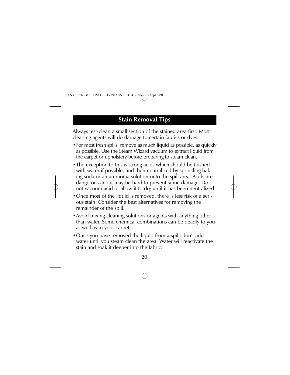 Sharper Image S1570 User Manual | Page 20 / 24
