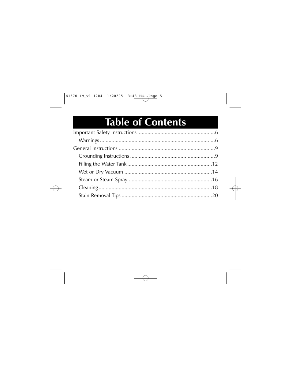 Sharper Image S1570 User Manual | Page 5 / 24