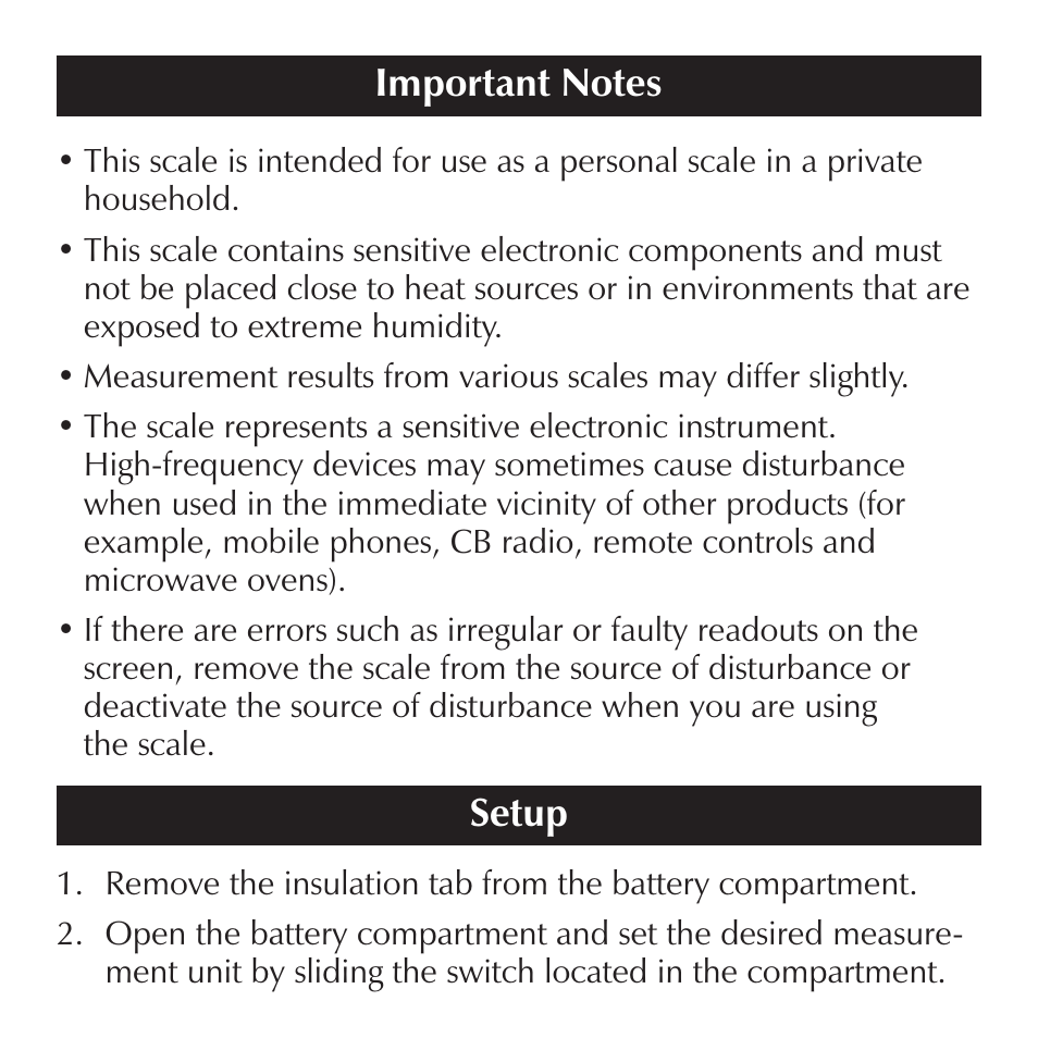 Setup | Sharper Image EM150 User Manual | Page 4 / 8