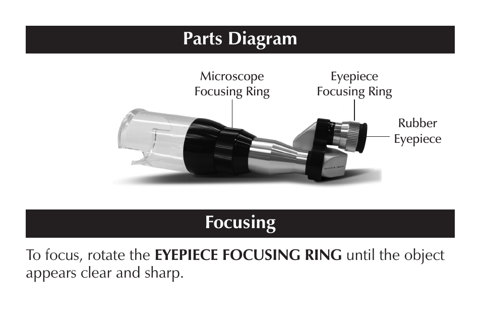 Parts diagram focusing | Sharper Image SR294 User Manual | Page 4 / 7