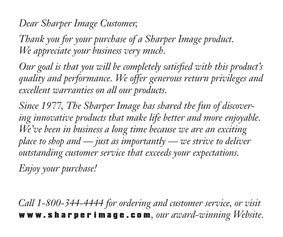 Sharper Image SN005 User Manual | Page 3 / 28