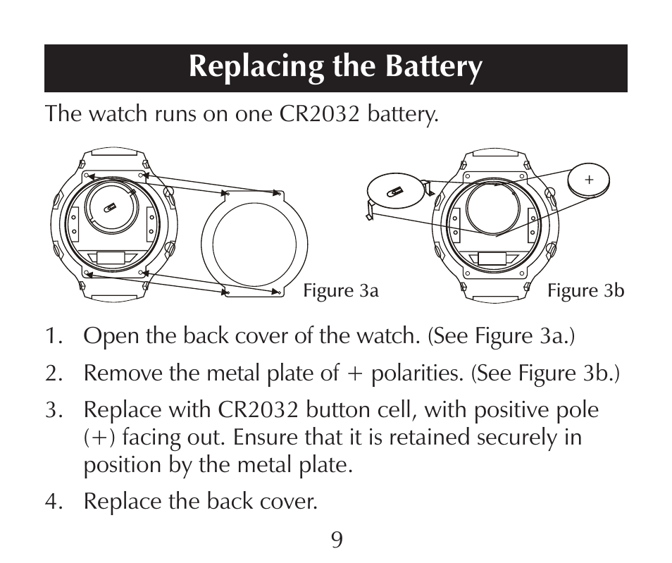Replacing the battery | Sharper Image SN005 User Manual | Page 9 / 28