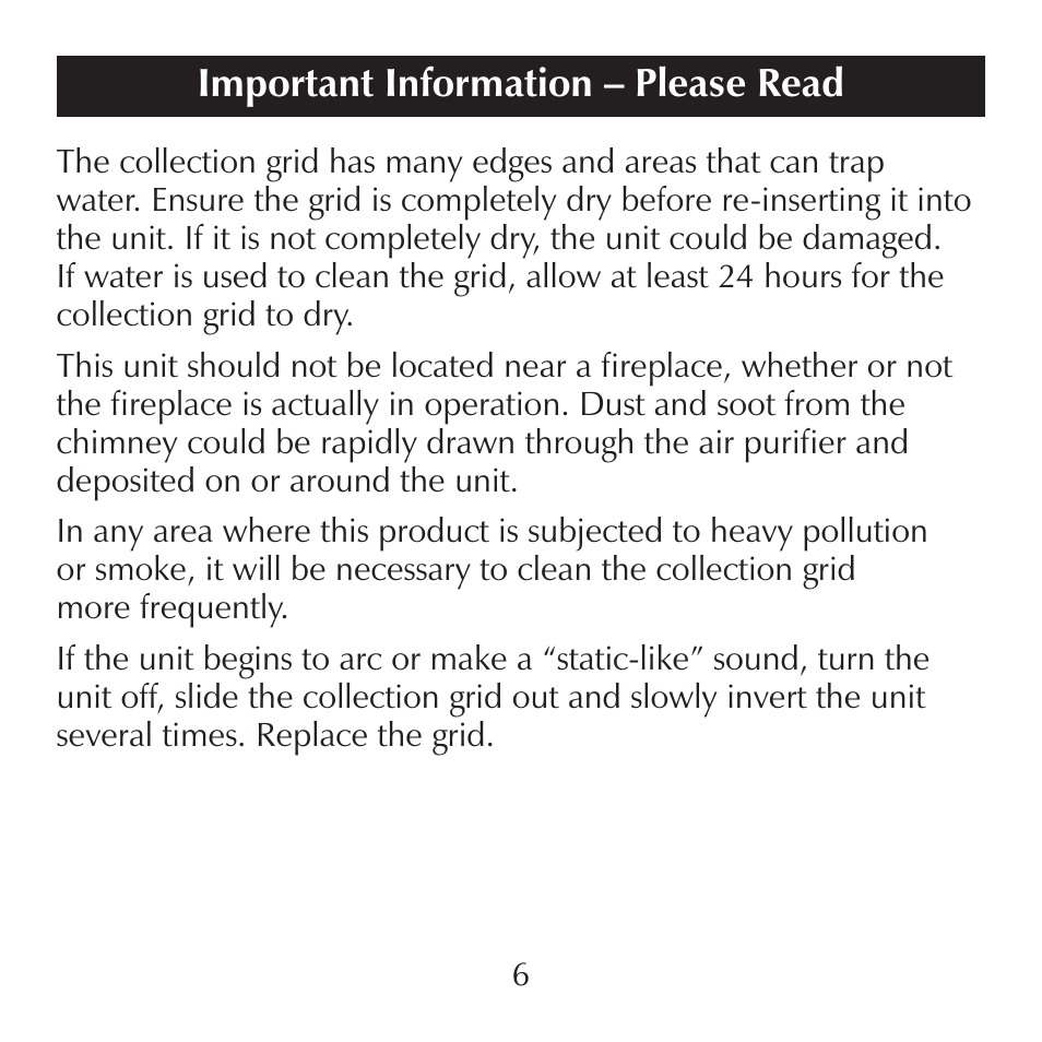 Important information – please read | Sharper Image SI867 User Manual | Page 6 / 16