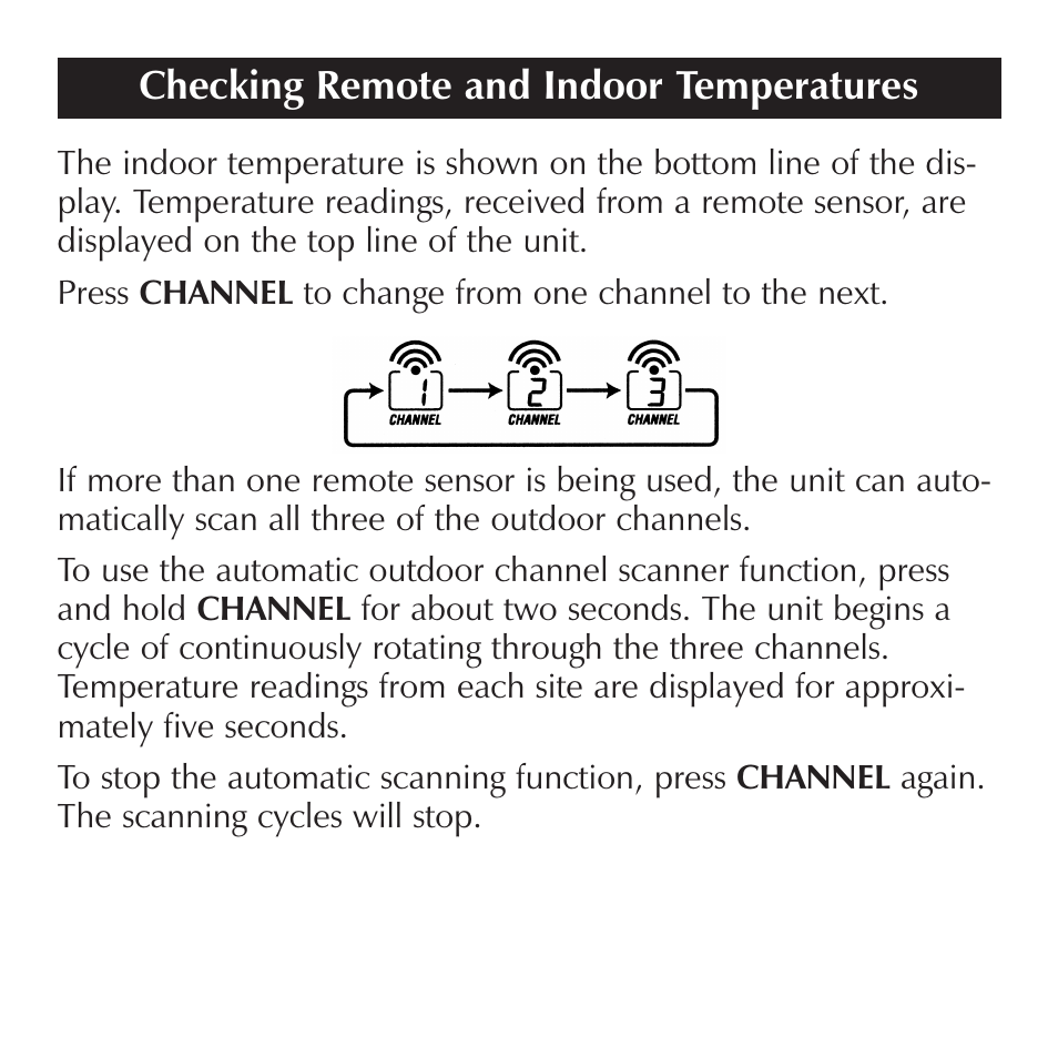 Checking remote and indoor temperatures | Sharper Image OQ234 User Manual | Page 14 / 22