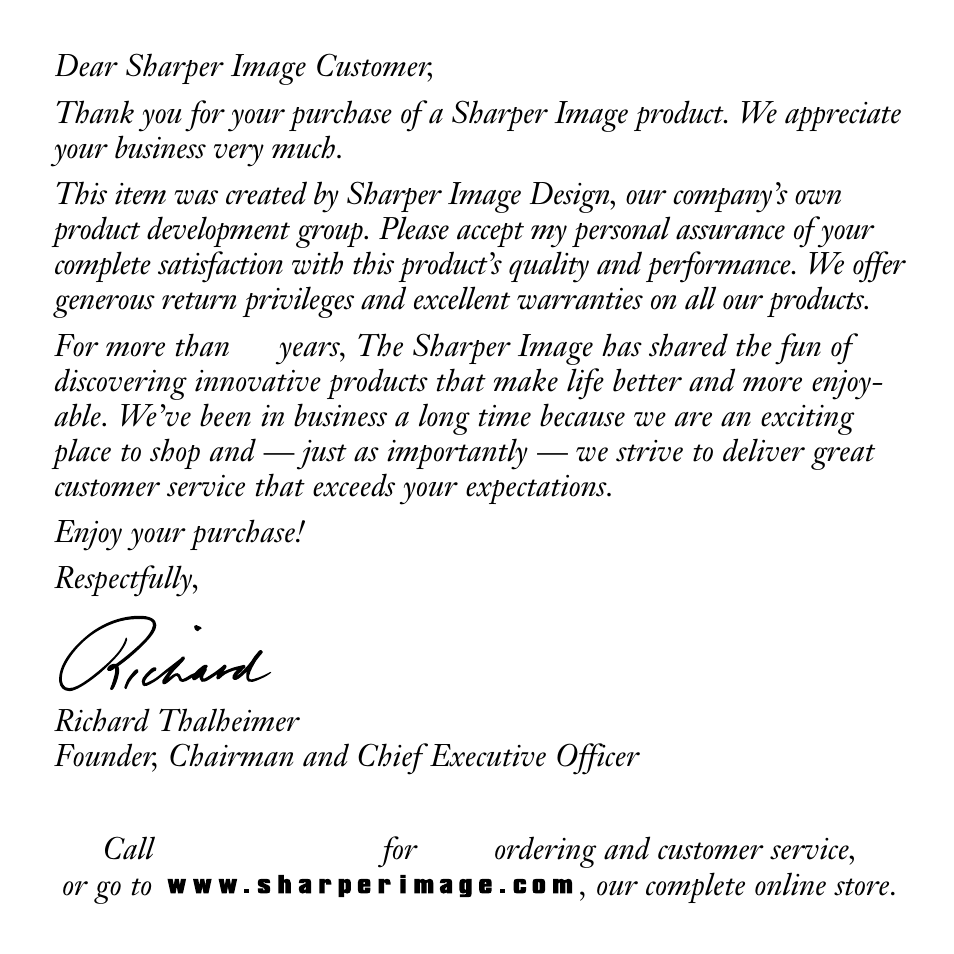 Sharper Image SI738 User Manual | Page 2 / 36
