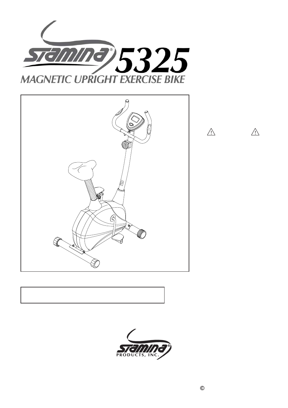 Stamina Products Magnetic Upright Exercise Bike 15-5325 User Manual | 23 pages