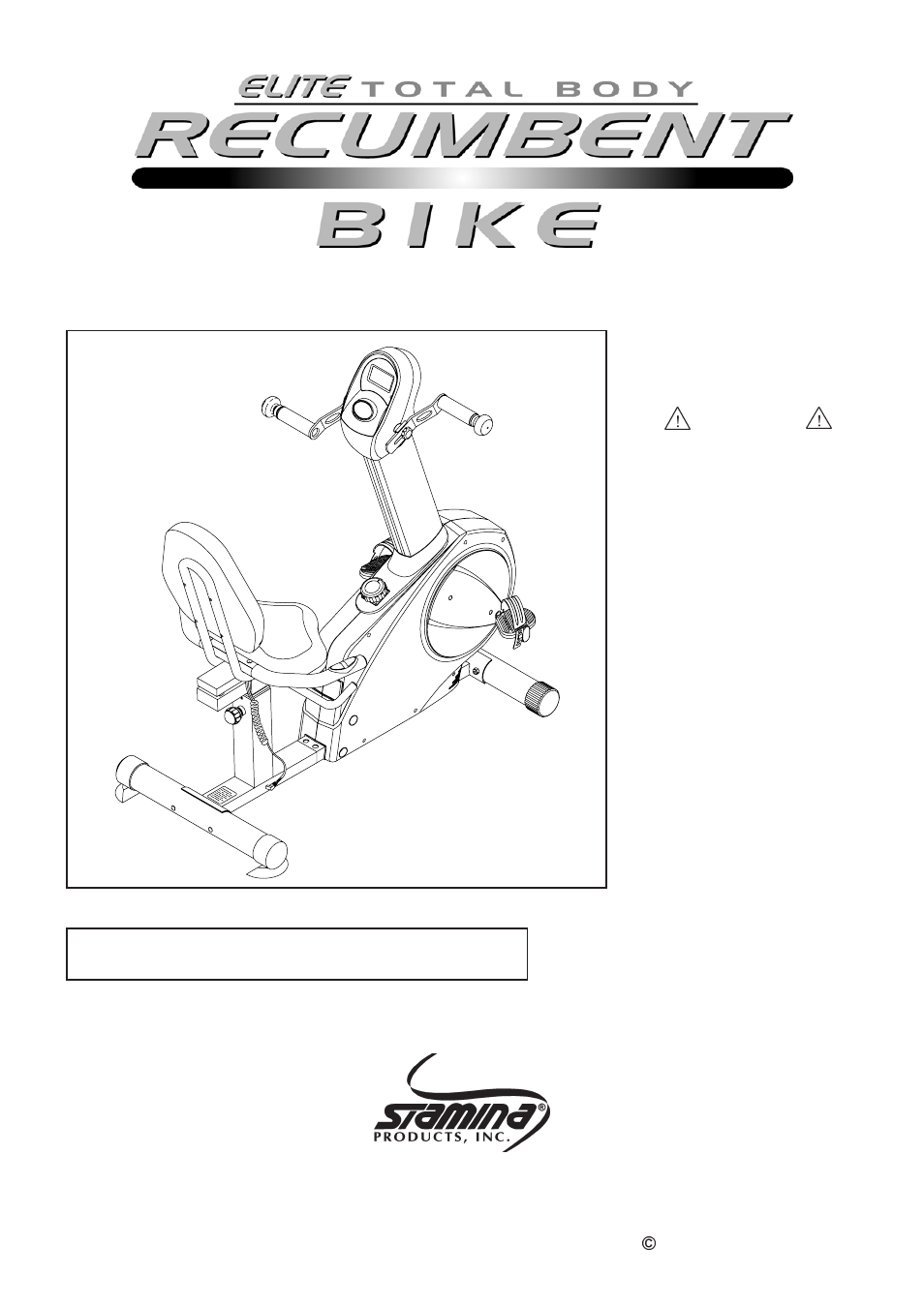 Stamina Products RECUMBENT BIKE User Manual | 22 pages