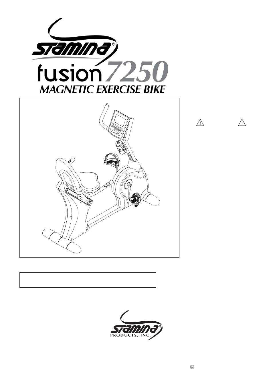 Stamina Products fusion 15-7250 User Manual | 27 pages